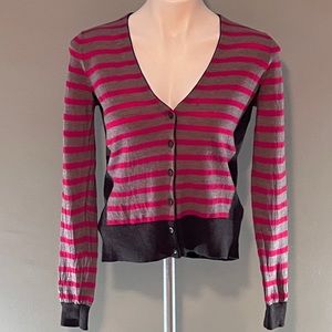 Women’s Lands End striped cardigan sweater